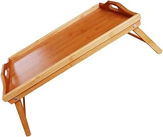 VOSAREA 1 Peça Bandeja Dobrável Portátil Mesa De Café Prato De Queijo Mesa De Café Dobrável Bandeja De Serviço De Chá De Bambu Bandeja De Serviço De Chá De Bambu Prato De Serviço De Chá
