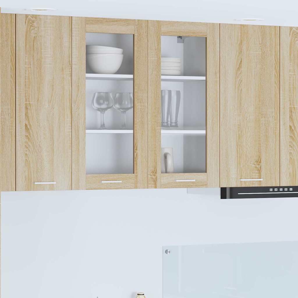 Hängeschrank mit Tür Sonoma-Eiche Holzwerkstoff 80 x 31 x 80 cm, moderner Küchenschrank mit Stauraum, vielseitig für Küche, Esszimmer, Flur, praktische Ablage und Ordnung