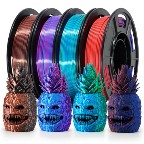 Image of Dual Color Printer Filament 1.75mm,3 Silk + 1 Matte,4 Spools 250g