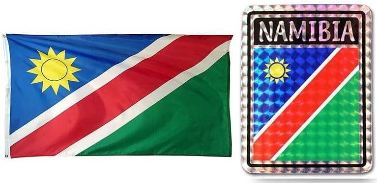Deluxe Combo Set Namibia Country 3x5 3x5 Flag and 3"x4" Decal by Lumaglow