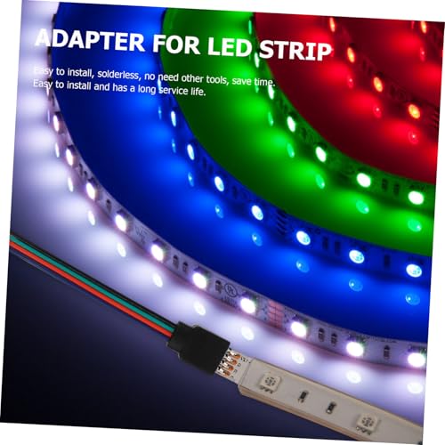 Conector LED de 4 pines para tira RGB 5050 kit de 40 adaptadores macho y hembra sin soldadura 4