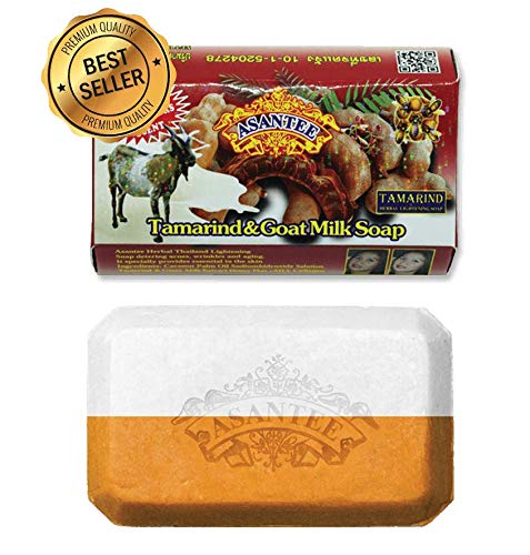 (pack of 3) Asantee - Herbal Thailand Tamarind & Goat's Milk Whitening/ Lightening Soap 125g, clear skin naturally healthy