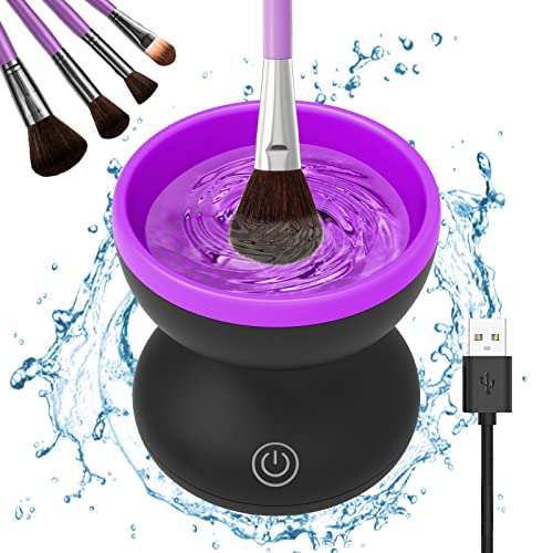 Electric Makeup Brush Cleaner- Catcan Make Up Brush Cleaner Machine For Portable Automatic Usb Cosmetic Brush Cleaner Tools, Brush Cleaner Spinner For All Size Beauty Makeup Brushes #TOP4
