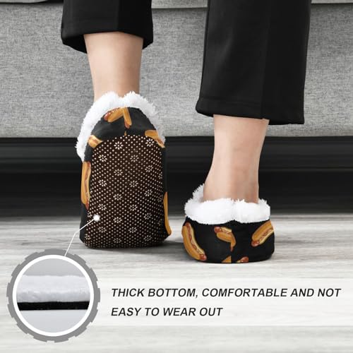 Naanle Women's Slippers Hot Dog Slippers Fuzzy Fur Comfy Fleece Warm Bedroom Shoes Home Slippers4