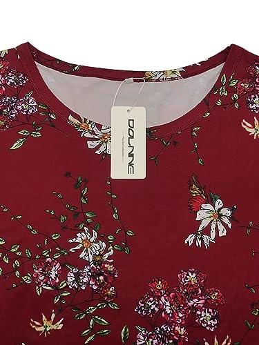 Image of DOLNINE Womens Plus Size Knotted Tops Long Sleeve Tee Shirts Loose Casual Blouse