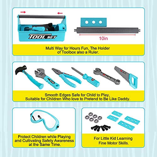 Loyo LOM007 Kids Toys Tool Set - Pretend Play Construction Toy With Tool Box Kids Tool Belt Electronic Toy Drill Construction Accessories Gift For Toddlers Boys Ages 3 thumb #3