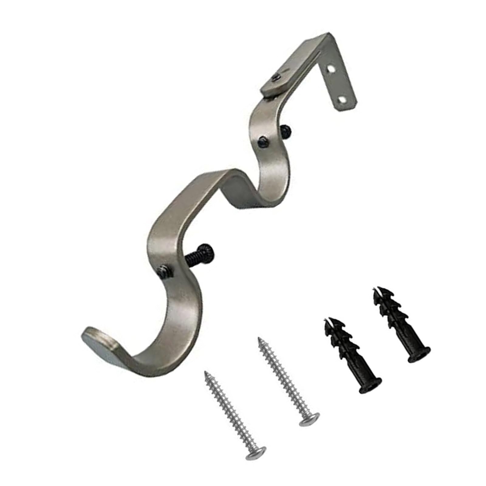 Shyyoulqe Grey Rod Curtain 25Mm Adjustable Mounting Hardware With Reinforced Iron Frame For Home Iron Roman Curtain Rod Brackets