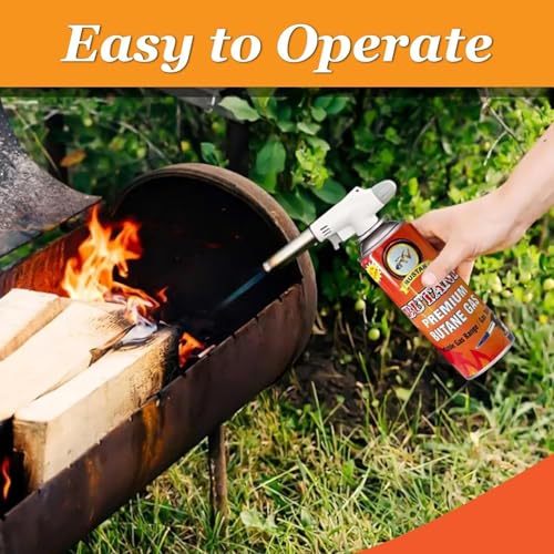 Image of Automatic Camping Gas Torch Blowtorch Welding Flame Gun Food Butane Gun Torch with Butane Gas Canister 225 GM (Flame Gun & 2 Gas Cane)