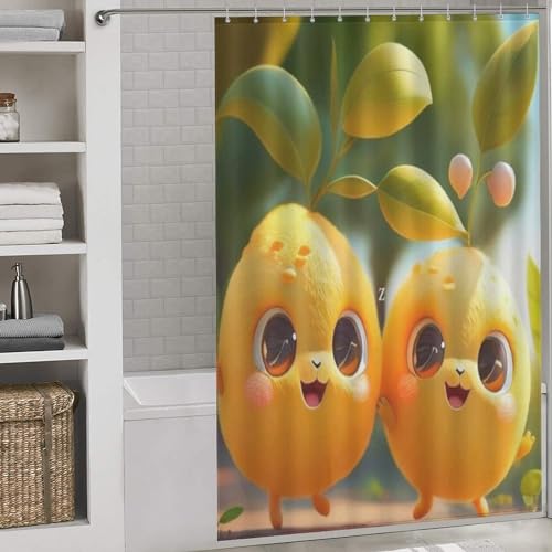 Rideau de douche fruit imperméable en polyester 152x183cm pour baignoire