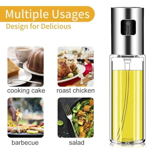 Image of Barebeauty Olive Oil Sprayer and Dispenser Bottle for Kitchen | 100ml Glass Oil Bottle with Premium Nozzle | Cooking Sprayer for Healthy Cooking and Salad Making (Spray Bottle)