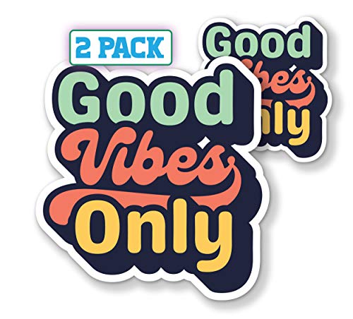 Image of Vintage Good Vibes Only Decal Bumper Sticker for Cars, Cups, Laptops, Coolers (Two Pack 3 inch and 5 inch)