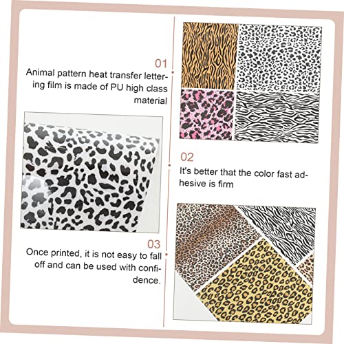 Film de transfert thermique PU léopard 8 pièces pour création mode DIY - 6