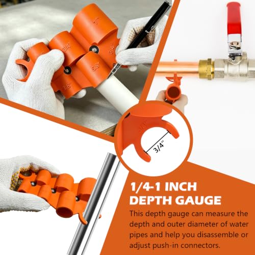 Image of 13 Pcs 1 /4-1 Inch Depth Gauge and Pipe Deburring Tool for Brass,PVC,PERT