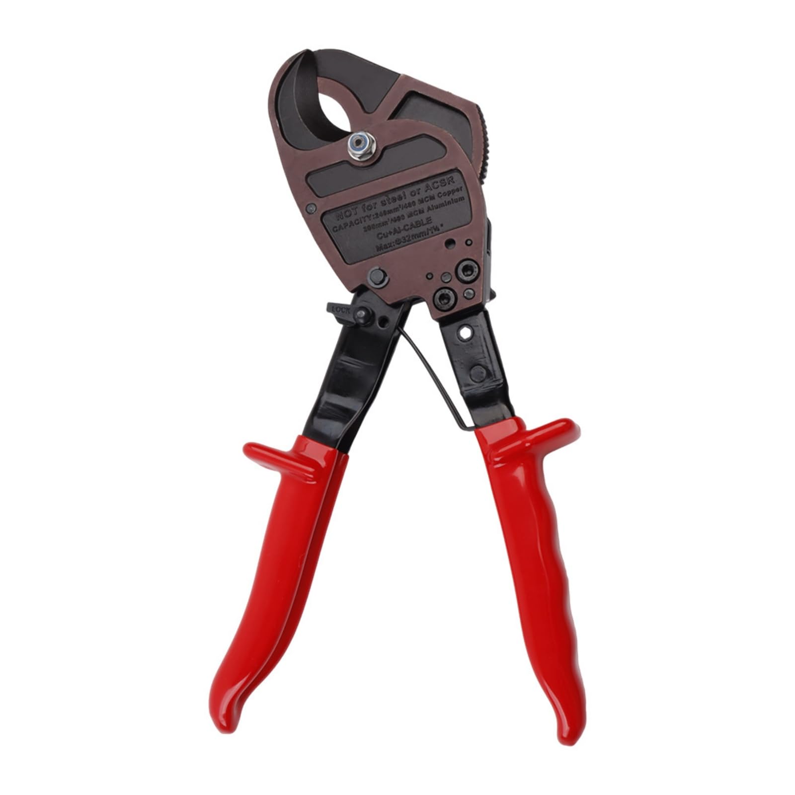Gralara Tronchacavi Manuale Tronchesi Cesoia Cavi Pinza Crimpatrice Utensile Tagliacavi a Cricchetto in Acciaio Legato con Blocco Vicino al E Rilascio Rapido