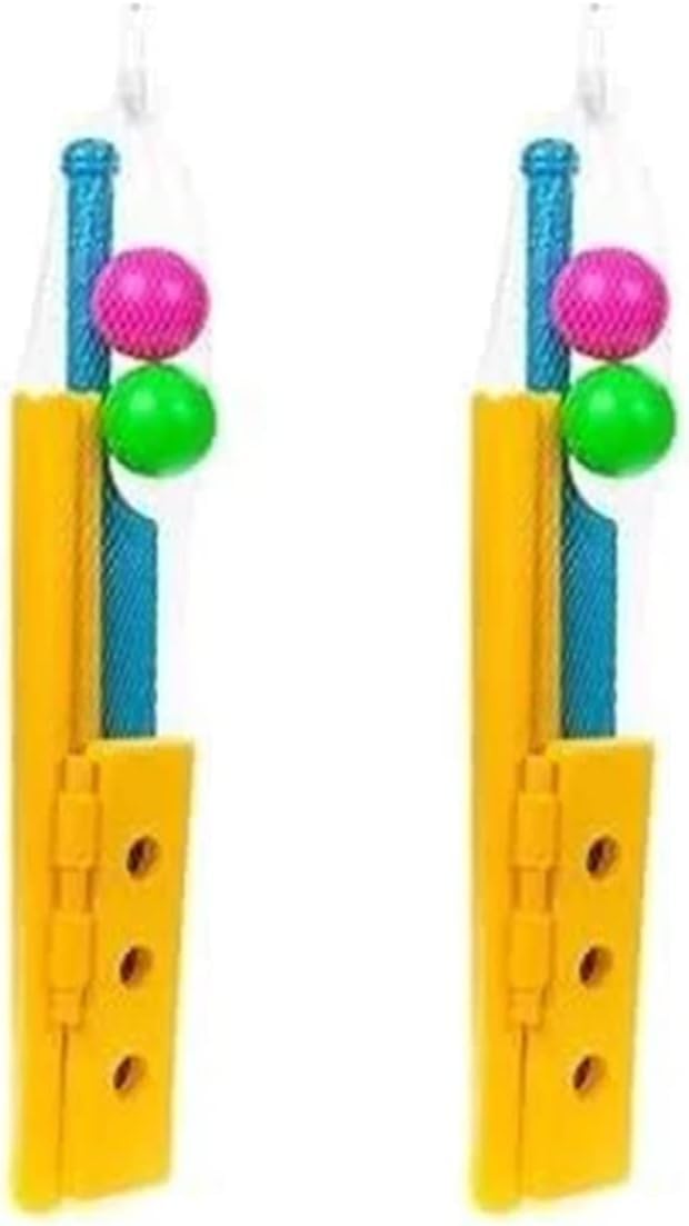 DIOXSTAR Kids Cricket Set with Bat, Stumps & 2 Balls, Lightweight Outdoor Cricket Toy Set for Children, Portable Garden Sports Play Kit, Backyard Cricket Game for Boys & Girls (2 pcs)