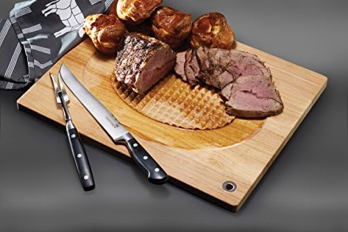 KitchenCraft MasterClass Reversible Wooden Meat Carving Board with Spikes and Chopping Board, 46 x 36 cm