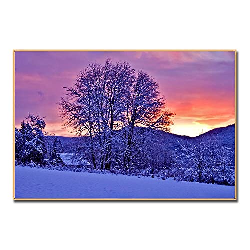 Art de cristal de diamant complet scène de neige 50x140cm haute brillance