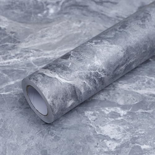 FEILAYS Papel pintado extragrueso, autoadhesivo, aspecto de mármol, papel pintado autoadhesivo para baño, efecto extraíble, efecto mármol, pared de vinilo, impermeable, 60 cm x 5 m