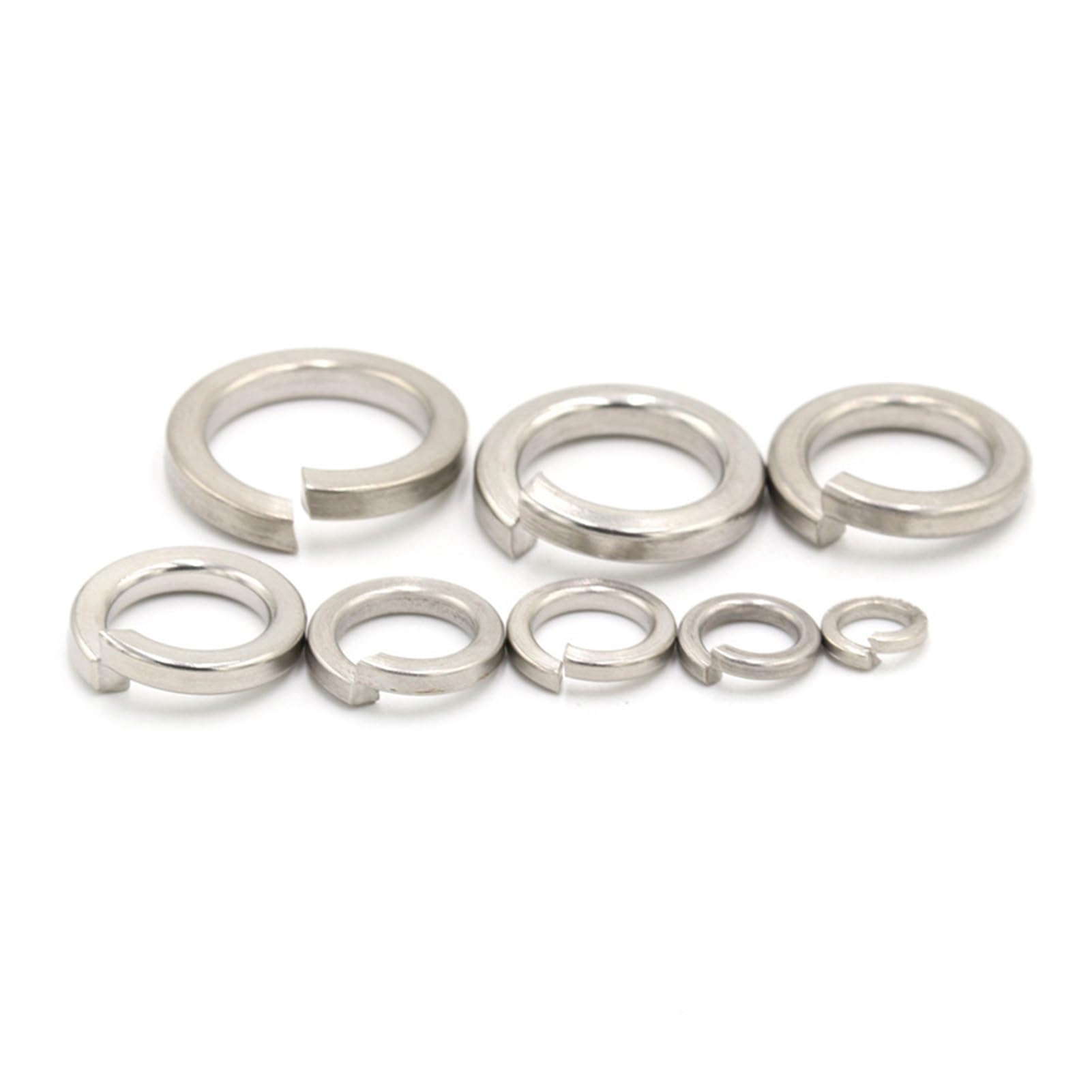 DHAEY SeroNi 10/50/ 100 Stück Feder-Split-Lock-Unterlegscheibe, elastische Dichtung, M1,6, M2, M2,5, M3, M4, M5, M6, M8, M10, M12, M16, M24, M27, M30, Edelstahl A2 Gasket(M20,50Pcs)