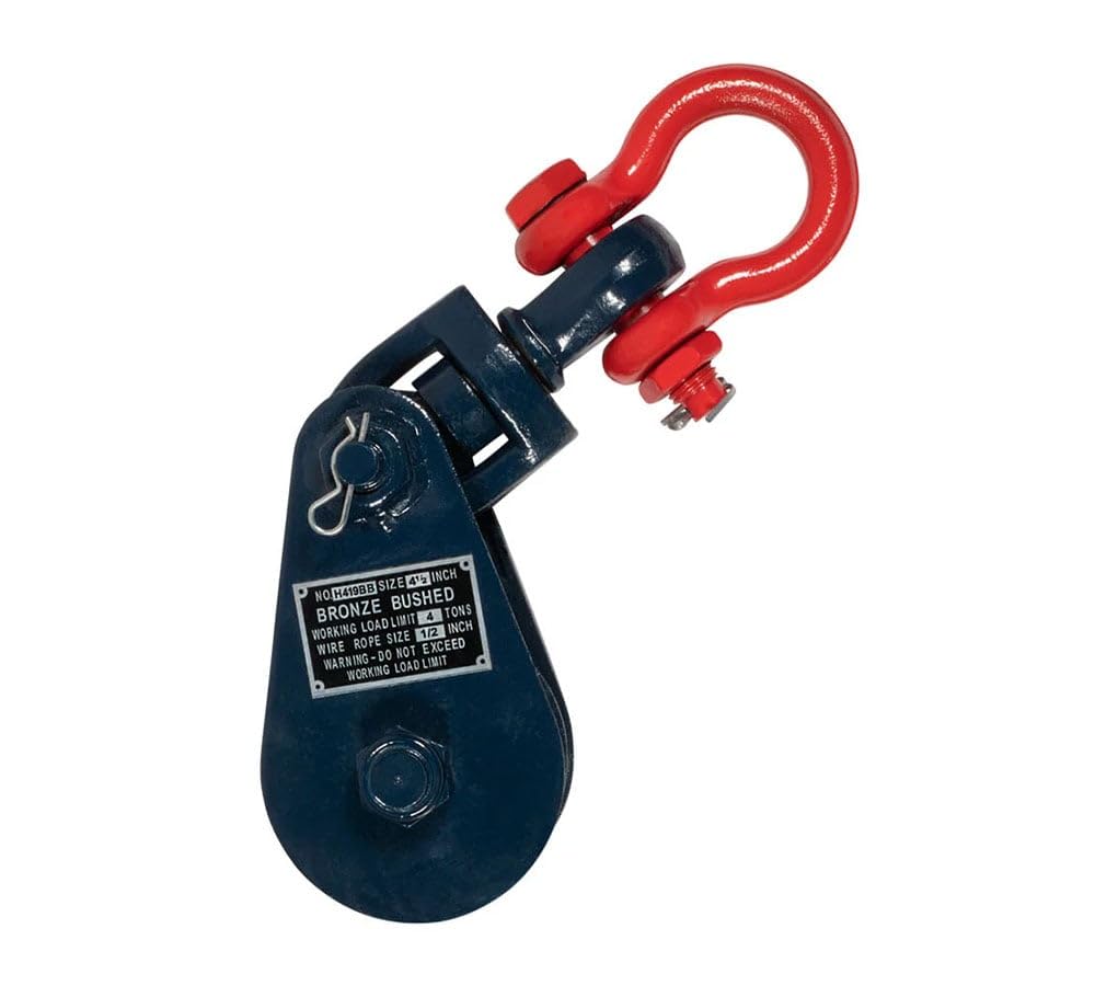 Mytee Products 4 Ton Snatch Block with Shackle for 1/2