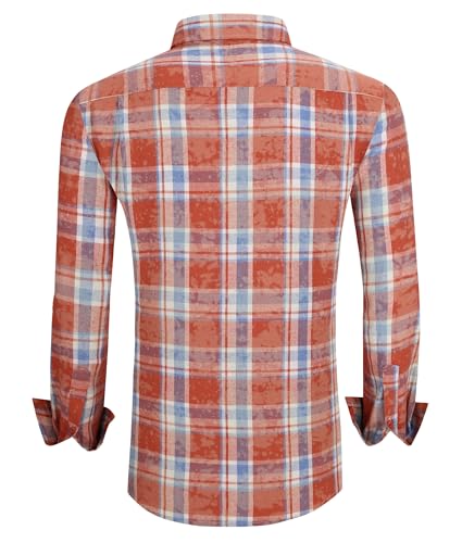 Alex Vando Mens Button Down Shirts Regular Fit Long Sleeve Casual Plaid Flannel Shirt