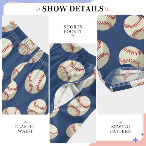 ALAZA Baseball Navy Blue Pajama Pants Long Sleep Pant Pajama Bottoms Elastic Waist with Pockets4