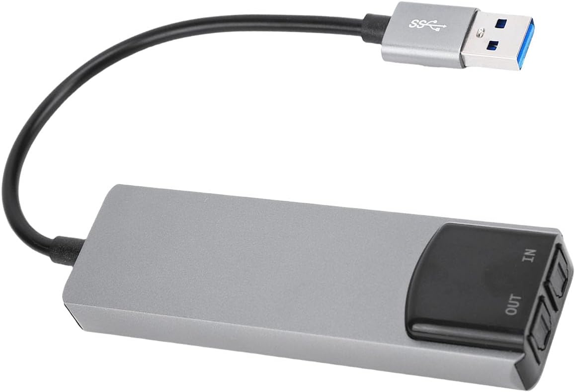7.1 USB Sound Card, 7.1 Channel USB Adapter, External Sound Card for PC Laptop with SPDIF Digital Output & Aluminum Alloy Casing