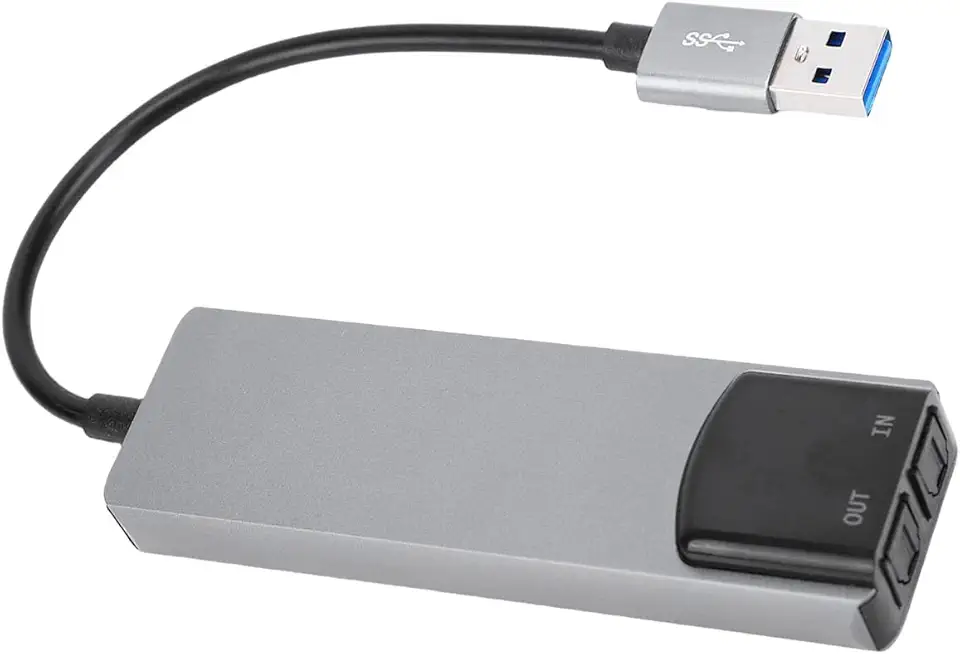 Placa de som surround USB 7.1, placa de som externa para PC, laptop com áudio digital de alta resolução SPDIF, para jogos, filmes, música