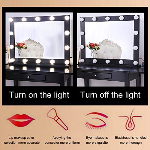 Dimmable Lighted Vanity Mirror for Bedroom with 3 Color Changing, Hollywood Makeup Mirror with Lights for Dressing Table Vanity Set, Wall Mounted or Tabletop (31.5" X 23.6")