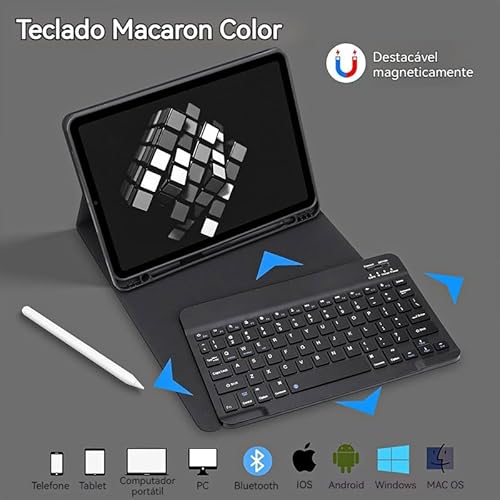 Capa Para Tablet, Capa + Mouse e Teclado Magnético Bluetooth Destacável Para IPad 9ª/ 8ª /7ª Geração