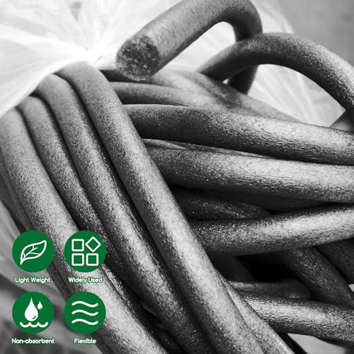 Image of Foam Backer Rod for Gaps Concrete Crack Filler Joints Foam Gap Filler Caulk Saver Backing Rod Concrete Filler Rope (Black, 1 /4 Inch X 100 Feet)