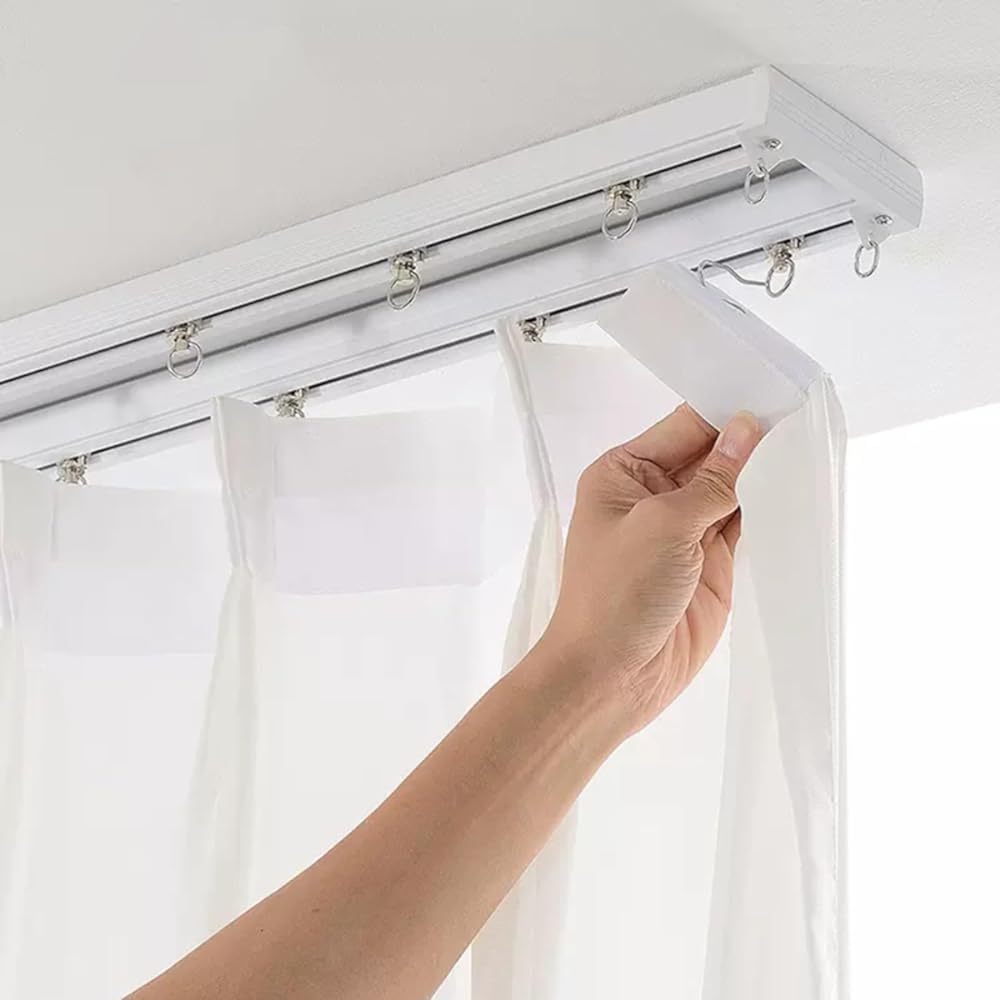 Rail De Rideau Rail Rideaux Tringle à Rideau Pour Plafond 4m/13ft, Double Rail Pour Rideau