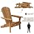 Hudada Adirondack Chair Patio Chair Lawn Chair Folding Wooden Adirondack Lounger Chair Accent Furniture wNatural Finish Outdoor Chairs Wood Chairs Nautral