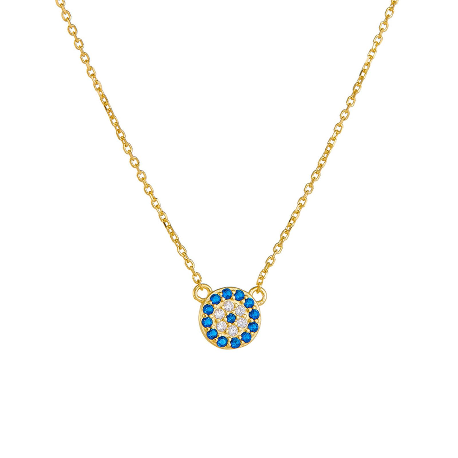 Collar de oro macizo de 9/14/18 quilates para mujer, collares con colgante de oro amarillo con zafiro y moissanita, collares minimalistas de 40 + 5 cm