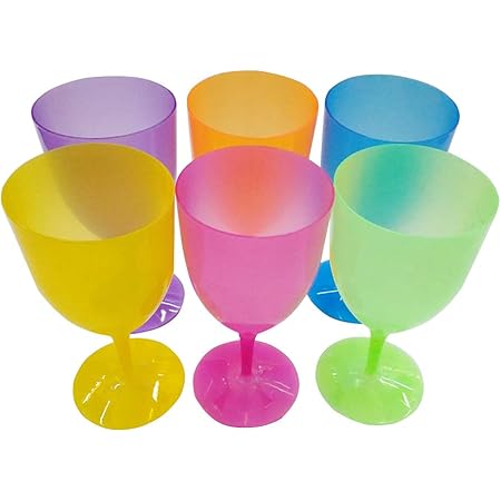 Amazon Iplusmile ワイングラス プラスチック製 ワインカップ カラフル ゴブレット 使い捨て装飾 結婚式 誕生日 パーティー 12個 セット 使い捨てカップ 混色 Iplusmile ワイングラス