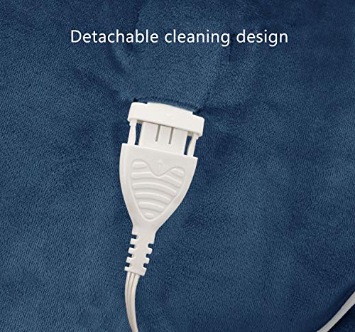 MARQUESS Queen Electric Heated Blanket MicroPlush Sherpa and Reversible Flannel Washable Comfortable with 10 Heat Settings/Safety 10 Hours Auto-Off Controller with Fast-Heating (84 x 90'' Navy Blue)