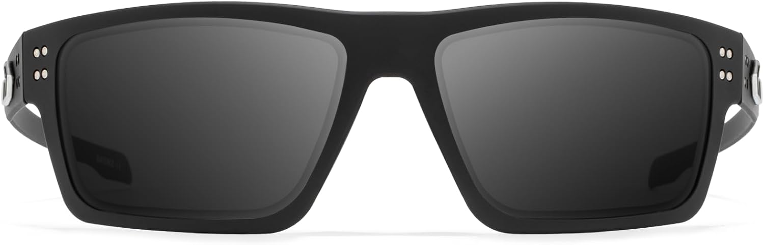 Gatorz Eyewear Sentix Sunglasses - Black Frame with Silver Logo Smoke Non-Polarized Lens - GZ-18-430