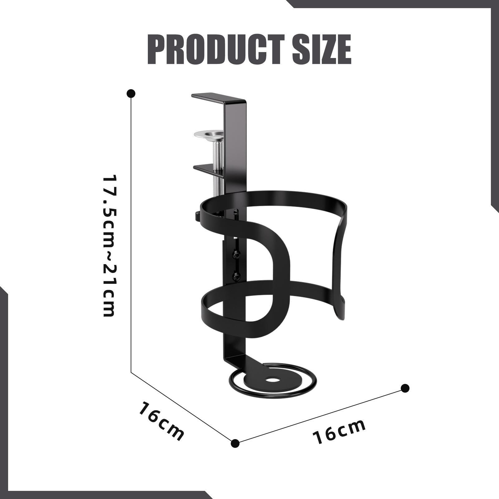 Getränkehalter für Den Schreibtisch, Getränkehalter, Verstellbare Klemme, Tisch Organizer, Schwarz