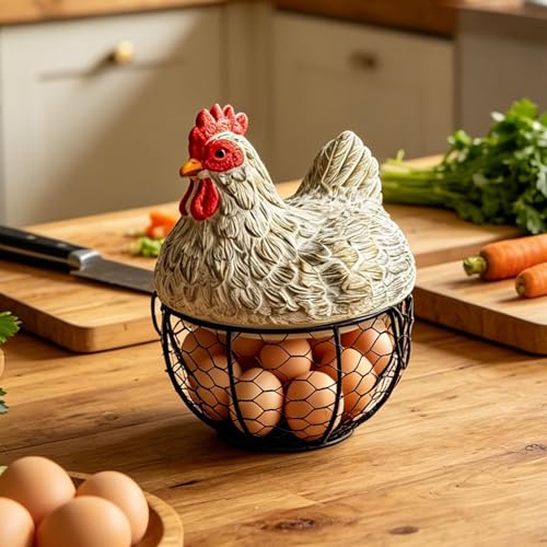 Récipient rustique de style poulet en fil métallique durable - 4