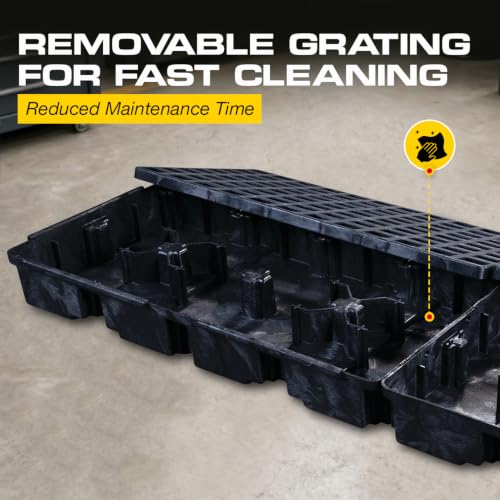 Image of Eagle 4 Drum Spill Containment Pallet, Forklift Pockets, Made in USA, Black