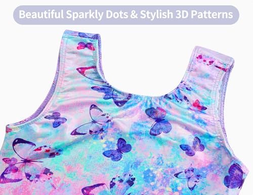 Image of Domusgo Toddler Leotard Gymnastics Long Sleeve, Sparkly Tumbling Dance Leotards for Baby Girls Kids Teens 2-14 Years