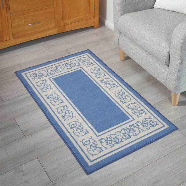 Easylife Floral Rug with Skid Resistant Rubber Backing, Non Slip Runner Rug for Living Room Bedroom, Hallway
