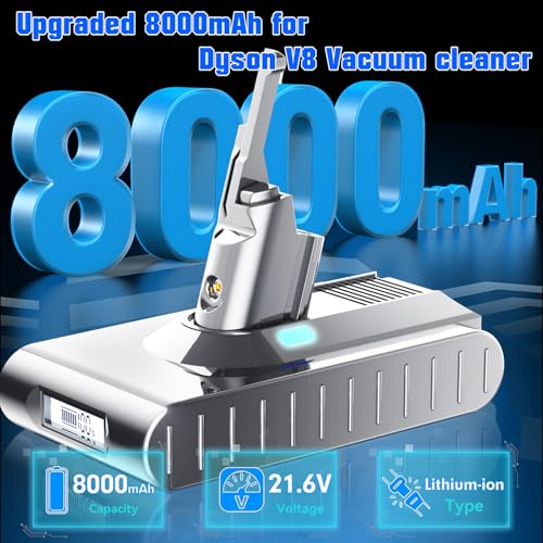 Image of Bonacell Upgraded 21.6V 8.0Ah Replacement for Dyson V8 Battery Compatible with Dyson SV10 Battery 215681 967834-05 Absolute /Animal /Fluffy /Cord-Free Handheld Vacuum