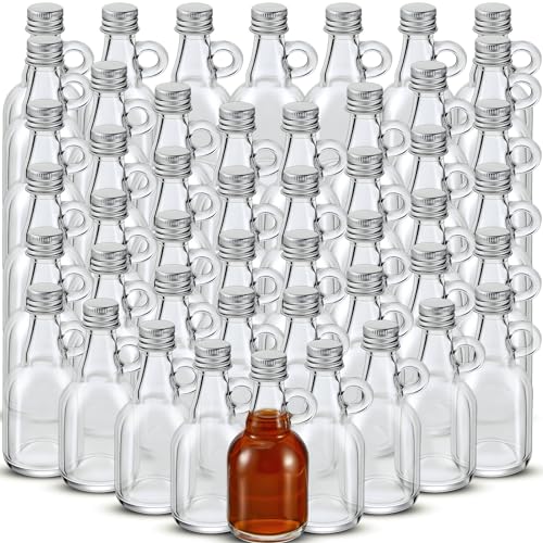 Suclain 48 Pcs Small Maple Syrup Bottles Glass with Handle Lids, 1.7oz by Suclain - Used condition - US$31.58