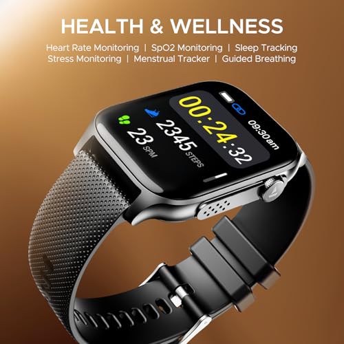 Image of Boat Ultima Ember smartwatch with 1.96 inch AMOLED Display, AOD, Personalized Fitness Nudges, Functional Crown,100+ Sports Modes, Create Your Own Watchface, smartwatch for Man and Woman (Bold Black)