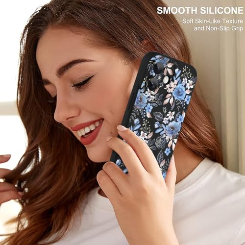 Image of ZIYE for iPhone 17 Case Blue Flower Pattern Phone Case