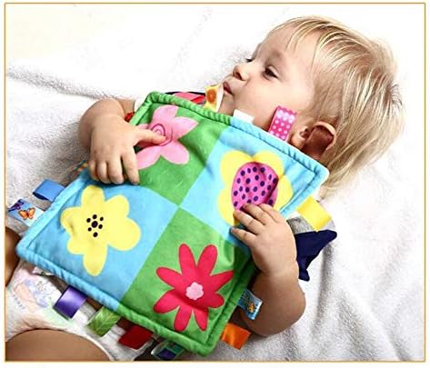 Eyand Comforter Blanket, Tag Blanket NO Crinkle Sound Blue with Colorful Tag, Taggy Blanket Best Gift f Boy and Girls