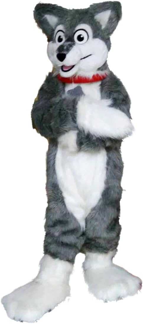 Langteng Husky Dog Mascot Costume Cute Unisex Animal Cosplay Costumes Cartoon Character Clothes for Adults Business Mascots Party Halloween