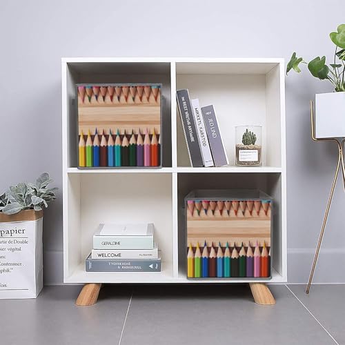 Boîtes de rangement pliables pour crayons de couleur rigides et empilables - 5