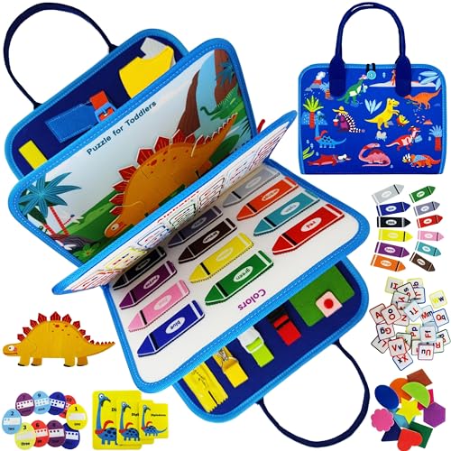 NURED Busy Board Juguetes Montessori 2 3 4 5 Años, Maletin Montessori 5 Paneles con Juegos Sensoriales Educativos y Motricidad Fina Niños Autismo | Regalos Niño Niña 2 3 4 5 Años Cumpleaños